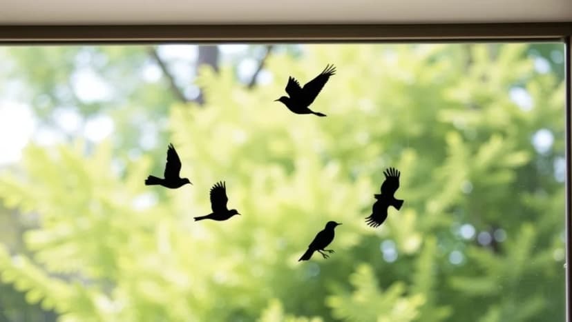 Klistermärken fåglar fönster från Biltema